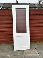 Houten binnendeur met glas, Doe-het-zelf en Verbouw, Deuren en Horren, Minder dan 80 cm, Binnendeur, Ophalen of Verzenden, Zo goed als nieuw