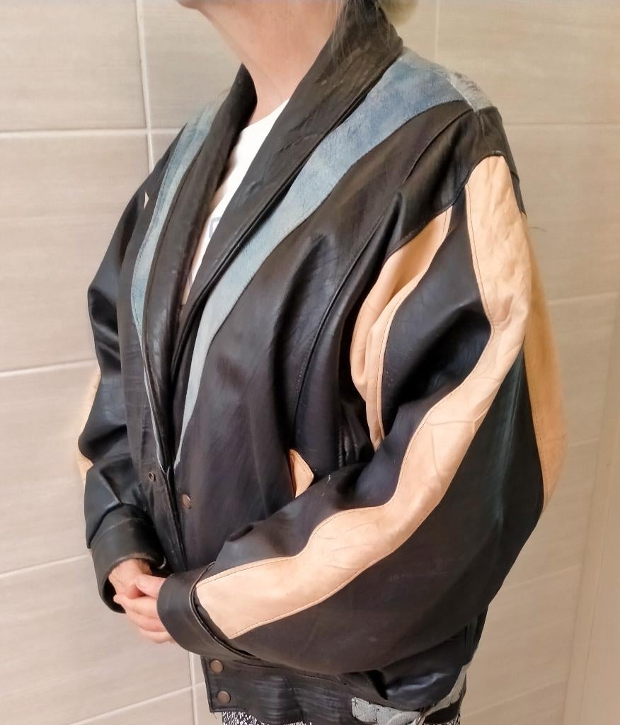 vintage jas maat L, Kleding | Dames, Jassen | Winter, Ophalen of Verzenden, Zo goed als nieuw, Maat 42/44 (L), Blauw