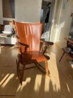 Leather rocking chair, Huis en Inrichting, Stoelen, Ophalen, Zo goed als nieuw, Bruin, Eén