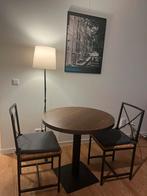 Round dining table + 2 chairs, Huis en Inrichting, Tafels | Eettafels, Ophalen, 50 tot 100 cm, 50 tot 100 cm, Zo goed als nieuw