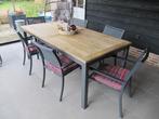 Tuinset: tuintafel met 6 stoelen, Ophalen, Gebruikt, Eettafel, 6 zitplaatsen