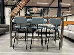 6 Nieuw Jess Design Zipp Barstoelen blauw leer Barkruk stoel