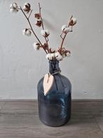 Vaasfles, glasblauw, 45 cm hoog, Ophalen, Gebruikt, Blauw, Glas