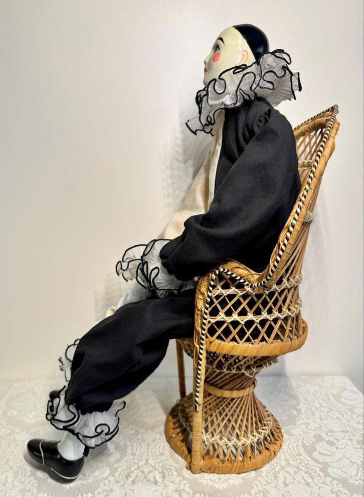 Vintage Pierrot Pop, Verzamelen, Poppen, Gebruikt, Pop, Ophalen of Verzenden