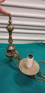 Wandlamp, antiek, messing en hout, met schakelaar, Ophalen of Verzenden, 'T Olde Gre-j, Info@toldegrej.nl, Endepoelstraat 20f Didam