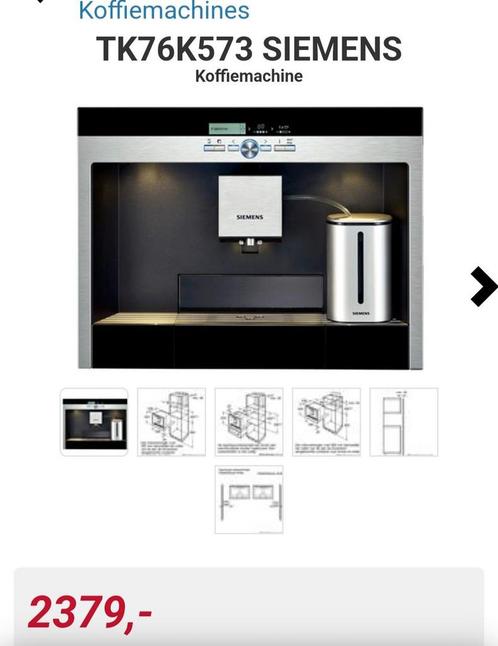 || KOFFIEMACHINE TK76K573 SIEMENS || INBOUW, Witgoed en Apparatuur, Koffiezetapparaten, Gebruikt, Koffiebonen, Koffiemachine, 2 tot 4 kopjes
