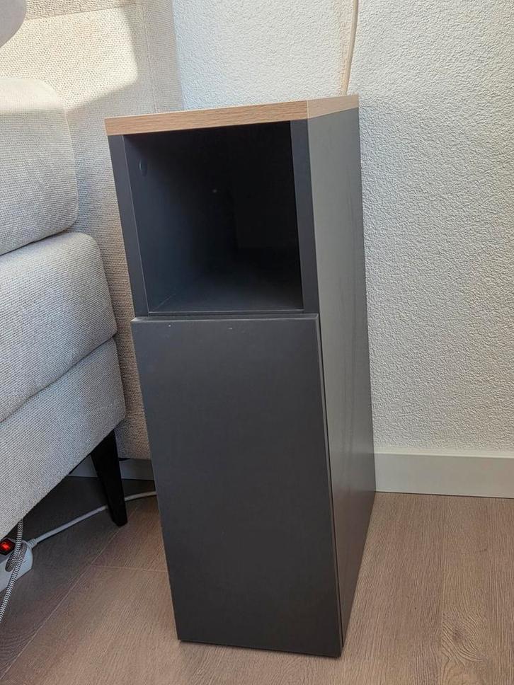 2 nieuwe antraciet nachtkastjes, 60  cm hoog., Huis en Inrichting, Tafels | Bijzettafels, Zo goed als nieuw, Rechthoekig, 60 cm of meer