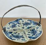 Delfts blauw presenteerschaaltje met zilveren beugel, Antiek en Kunst, Ophalen of Verzenden