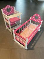 Pop ledikant stoel bedje hout voor baby born etc, Ophalen of Verzenden, Gebruikt