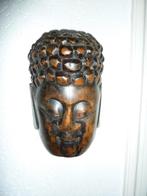 oud houten boedha hoofd wanddecoratie, Ophalen of Verzenden, Zo goed als nieuw