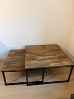 Davidi Design Teca Salontafel set (70x70 & 50x50), Ophalen, Gebruikt, 50 tot 100 cm, Rustiek modern