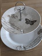 Etagere (Nieuw) porselein 2 etages  Diameter 24,5cm en 19 cm, Ophalen of Verzenden, Nieuw