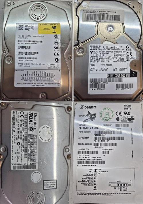SCSI en IDE/ATA HDD's 3.5 inch, Computers en Software, Harde schijven, Gebruikt, Desktop, Intern, HDD, Ophalen