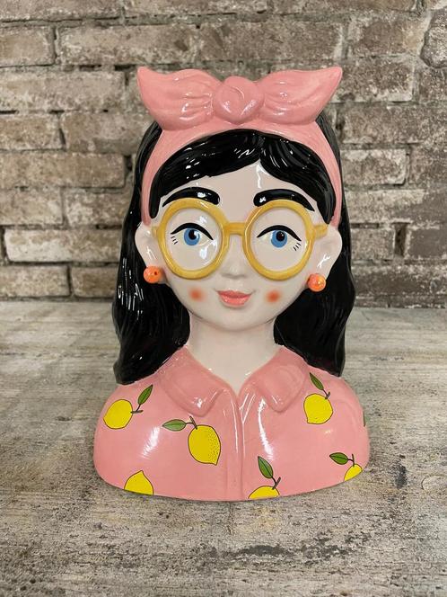 Vaas lady fashion lemon, Huis en Inrichting, Woonaccessoires | Vazen, Nieuw, Overige kleuren, Minder dan 50 cm, Aardewerk of Porselein