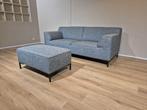Montel Fresh 2,5 zits Bank - Stof - Blauw - Grijs - Hocker, Driepersoons, 75 tot 100 cm, Ophalen of Verzenden, Metaal