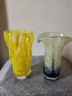 Twee prachtige zware glazen vazen in Murano stijl, Antiek en Kunst, Verzenden