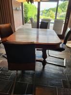 Houten eettafel met stoelen, Ophalen, Gebruikt, 100 tot 150 cm, 50 tot 100 cm