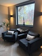 Zwarte velours fauteuils, Huis en Inrichting, Fauteuils, Ophalen, Minder dan 75 cm, Zo goed als nieuw, Stof
