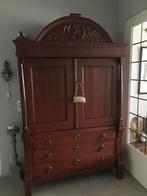 Antiek ossenbloed kleur Drents Kabinet hxbxd 207x125x50, Antiek en Kunst, Ophalen
