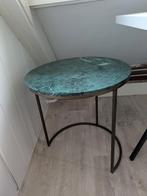 Groen marmeren bijzettafel van Kwantum, Ophalen, Minder dan 45 cm, Minder dan 55 cm, Metaal of Aluminium