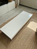 XXL design hoogglans witte salontafel, 100 tot 150 cm, Minder dan 50 cm, Rechthoekig, 50 tot 100 cm