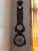Antieke Wandklok met Barometer en Thermometer, Antiek en Kunst, Antiek | Klokken, Ophalen of Verzenden