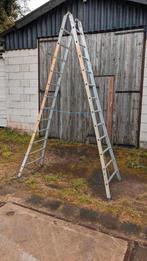 Ladderland sol B 2 x 12 sporten / treden A frame ladder, Gebruikt, Ophalen of Verzenden, Ladder, Opvouwbaar of Inschuifbaar