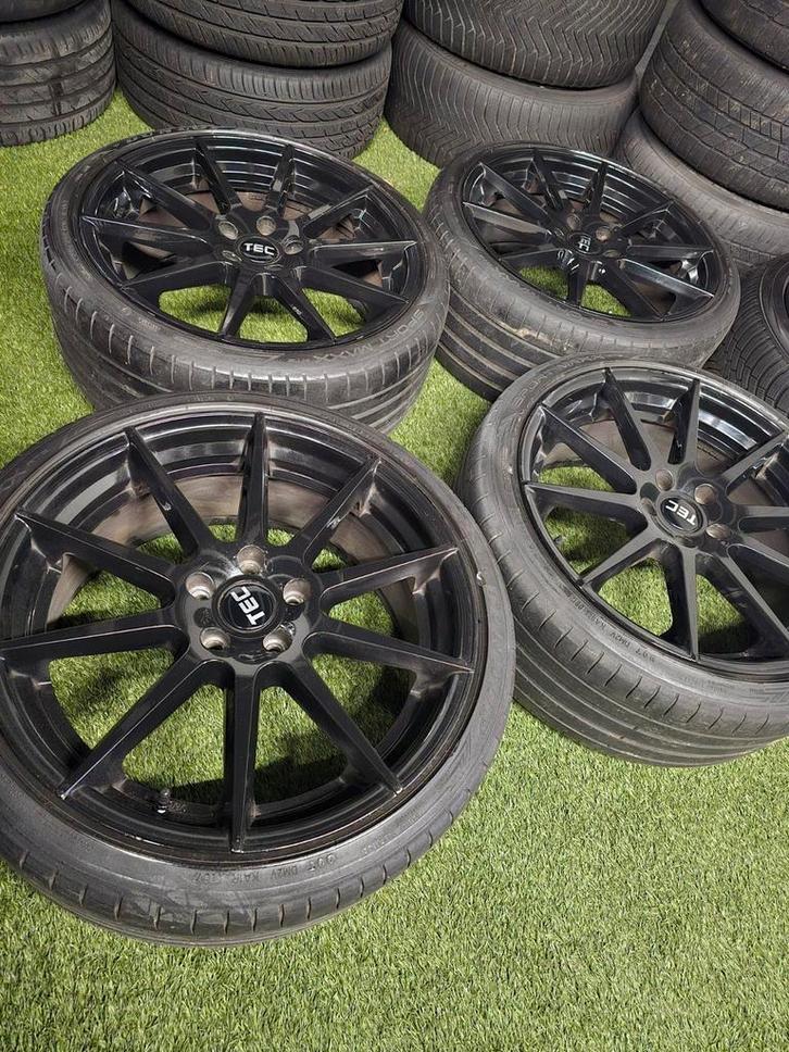 mooie set orgineel tec 19 inch 5x112 Hoogglans zwart, Auto-onderdelen, Banden en Velgen, Banden en Velgen, Zomerbanden, 19 inch