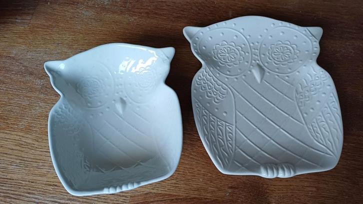 Aardewerken Uilen Schaaltjes - Set van 2, Huis en Inrichting, Woonaccessoires | Schalen en Manden, Ophalen of Verzenden
