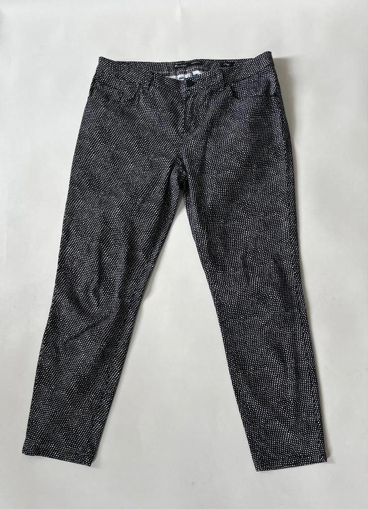 Rosner Anny broek zwart wit stippen mt 40, Kleding | Dames, Broeken en Pantalons, Zo goed als nieuw, Maat 38/40 (M), Zwart, Lang