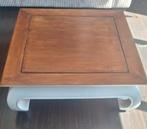 Opium tafel 110x110 hout salontafel, 100 tot 150 cm, Rond, Zo goed als nieuw, Minder dan 50 cm