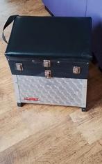 💐VINTAGE VISKOFFER IQDEX ALUMINIUM MET ZWART SKAI, Ophalen of Verzenden, Zo goed als nieuw, Zwart