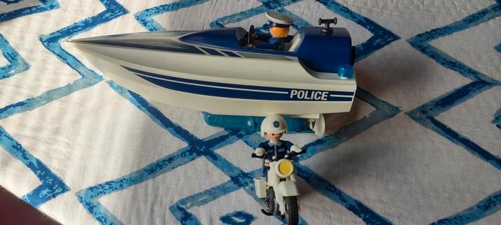 Playmobil politie boot moter en popjes, Kinderen en Baby's, Speelgoed | Playmobil, Zo goed als nieuw, Ophalen of Verzenden