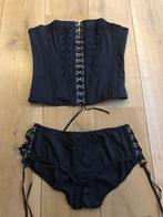 Zwart korset met slip stretch lycra maat S, Kleding | Dames, Ophalen of Verzenden, Zwart, Body of Korset