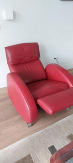 W. Schillig relaxfauteuil, rood leer, elektrisch verstelbaar, Gebruikt, Leer, Ophalen