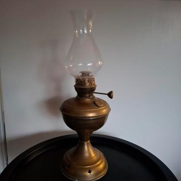Koperen Petroleumlamp met Glas - 45cm beschikbaar voor biedingen