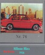 Vp76 verzamelplaatje hillmann minx 1956 -- 5 cm x 5 cm, Ophalen of Verzenden, Zo goed als nieuw, Auto's