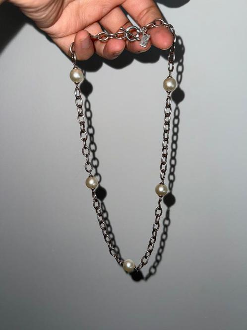 Zinzi echt zilveren swarovski parel ketting, Sieraden, Tassen en Uiterlijk, Kettingen, Zo goed als nieuw, Zilver, Ophalen