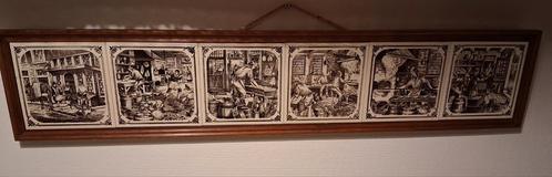 Antiek keramiek Tegeltableau Houten Lijst  oude wandtegels, Antiek en Kunst, Antiek | Wandborden en Tegels, Ophalen of Verzenden