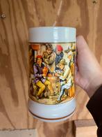 Antieke bier pul met plaatje, Verzamelen, Ophalen of Verzenden, Zo goed als nieuw, Pul(len), Overige merken
