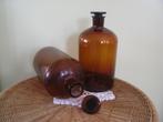 2 x apothekers fles / pot + stop * leuk voor droog bloemen, Ophalen of Verzenden