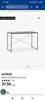 Bureau ASTRUP 60x120 zwart van JYSK, Huis en Inrichting, Bureaus, Ophalen, Zo goed als nieuw, Bureau