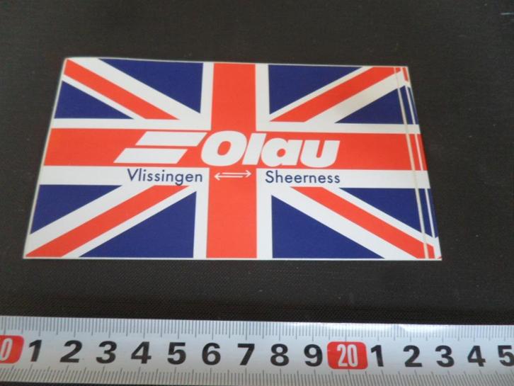 sticker OLAU  Vlissingen Sheerness  *, Verzamelen, Stickers, Zo goed als nieuw, Bedrijf of Vereniging, Ophalen