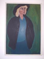 Olieverf schilderij "Vrouw met hoed" (gesigneerd unicum), Ophalen of Verzenden
