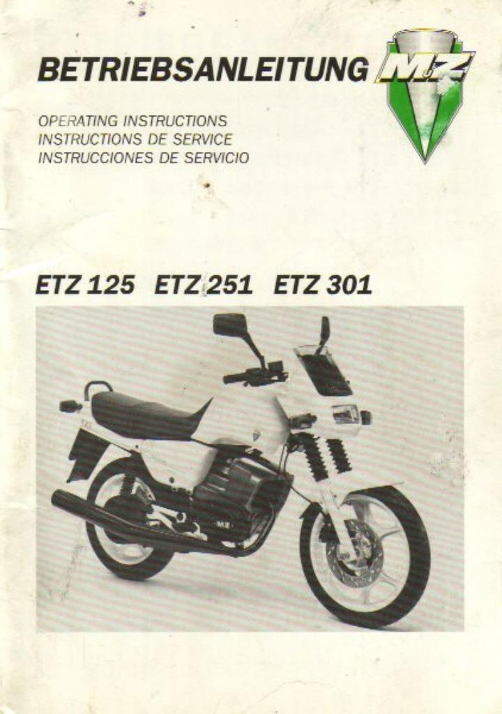 MZ handleiding ETZ125, ETZ251 en ETZ301 (4993z), Motoren, Handleidingen en Instructieboekjes, Overige merken, Ophalen of Verzenden