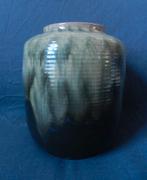 Grote zwart en groene vaas Adco Groningen 1016 h. 21,1 cm, Ophalen of Verzenden