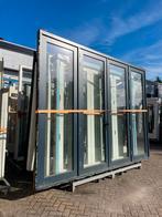 Grote pui met tuindeuren en zijlichten, Ophalen of Verzenden, Glas, 120 cm of meer, 215 cm of meer