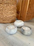 Marmeren Waxinelichtjes Set, Overige materialen, Wit, Nieuw, Ophalen of Verzenden