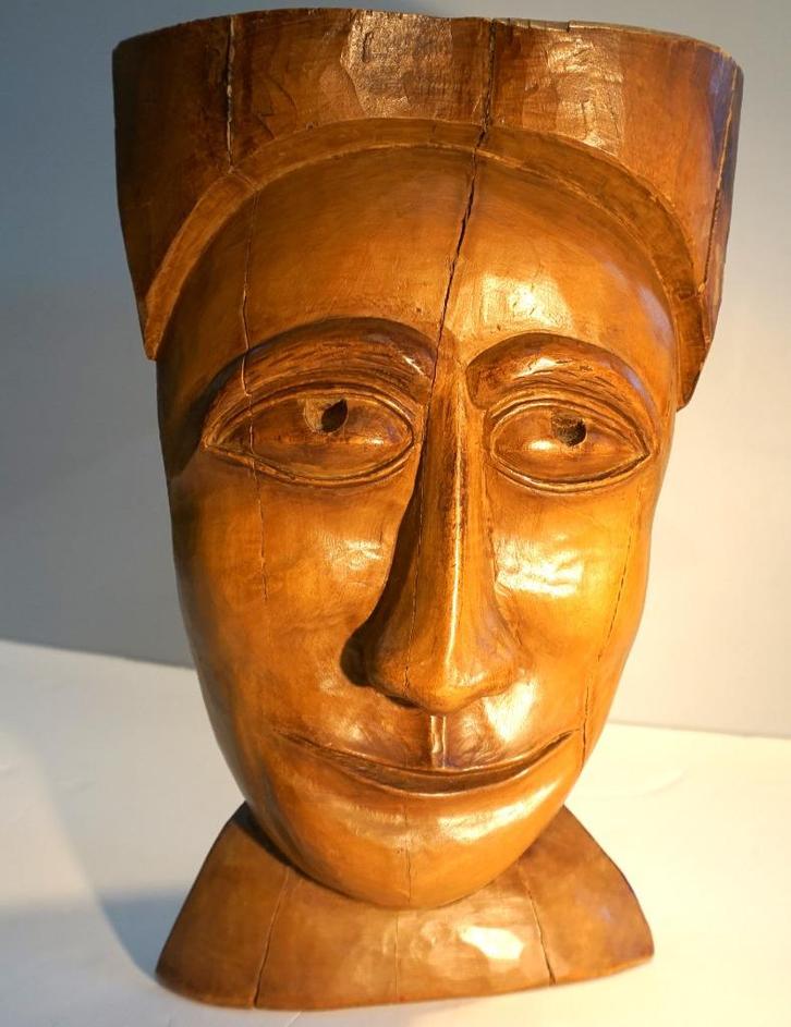 Indrukwekkende houten kop, Antiek en Kunst, Curiosa en Brocante, Ophalen
