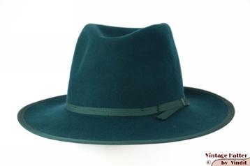 Gleufhoed Brixton Manhattan turkoise vilt 58,5 Nieuwe Sample beschikbaar voor biedingen